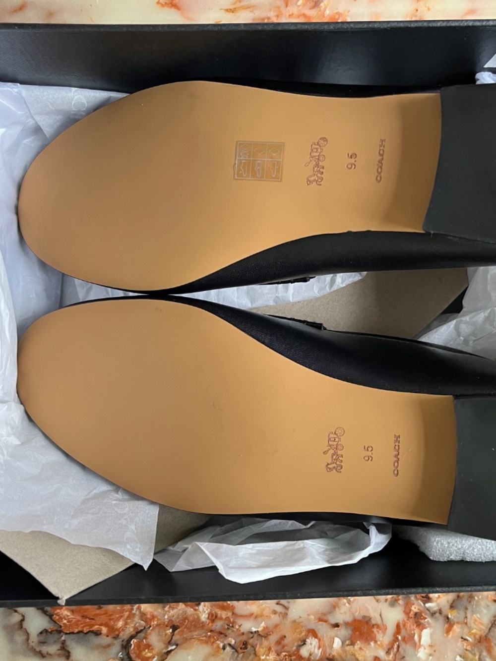 Coach Haley Leather Loafers Black Horsebit Flats Women’s 9.5 New - Picture 7 of 9